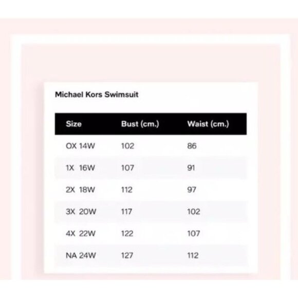 Michael-Michael Kors One-Piece Swimsuit sz 22 W - Picture 9 of 9